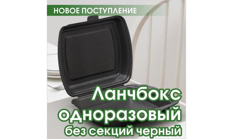 Ланчбокс одноразовый без секций черный