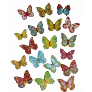 Бабочки вафельные цветные 10 шт 27232