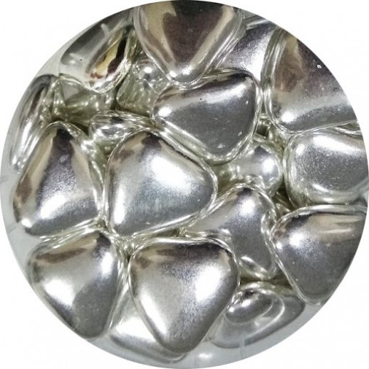 Сердечки шоколадные серебряные 100 гр 33128