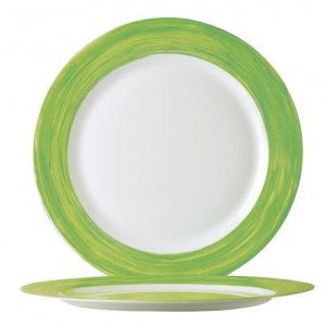 Тарелка суповая с зеленным краем Браш стеклокерамика 1 шт 225 мм Франция 54754