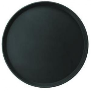 Поднос прорезиненный круглый 35 см черный 1734-4