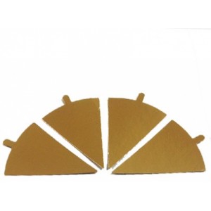 Подложка золото/картон треугольник 120*90 мм с ручкой 100 шт 64113