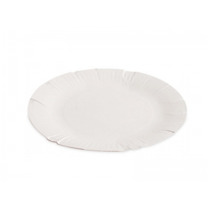 Тарелка одноразовая круглая белая картон мелованная 100 шт 230 мм 4641401