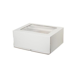 Короб картонный с прозрачным окном белый 30*40*12 см 3243