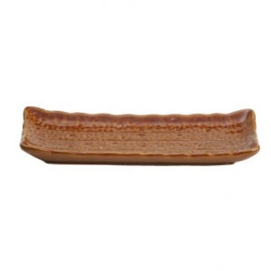 Блюдо прямоугольное Киото коричневая керамика 1 шт 220*85 мм 25067