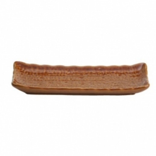 Блюдо прямоугольное Киото коричневая керамика 1 шт 220*85 мм 25067