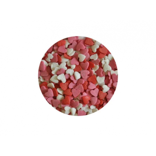 Посыпка Сердечки красно-бело-розовые 100 гр 16014
