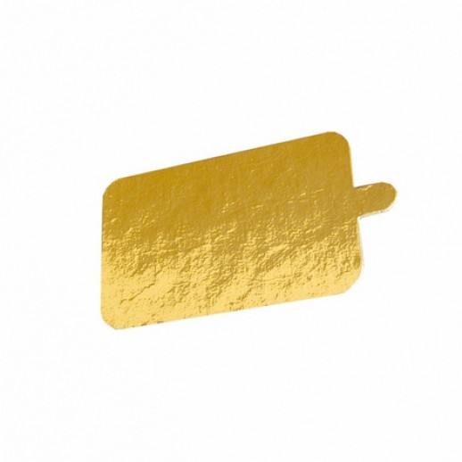 Подложка золото/картон прямоуг 130*40 мм с ручкой 100 шт 65114