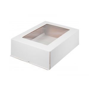Короб картонный с прозрачным окном белый 30*40*12 см 020110