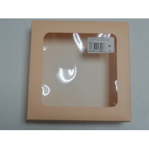Коробка для клубники с окном персиковая 150*150*40 мм 070717