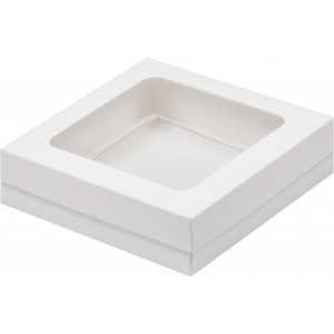 Коробка для клубники с окном белая 150*150*40 мм 070710