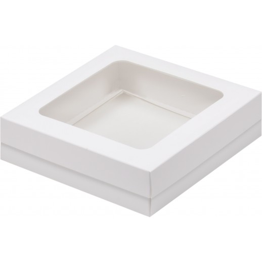 Коробка для клубники с окном белая 150*150*40 мм 070710