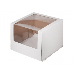 Короб картонный с окном белый гофрокартон 300*300*220 мм 020710