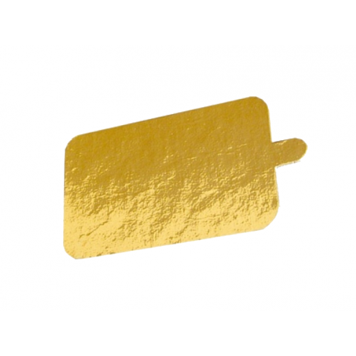 Подложка золото/картон прямоуг 130*40 мм с ручкой 100 шт 65114