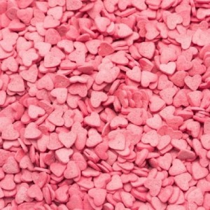 Посыпка Сердечки розовые перламутровые мини 250 гр 58243