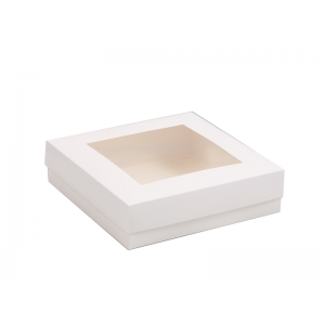 Короб картонный с прозрачным окном белый 20*20*10 см 0042