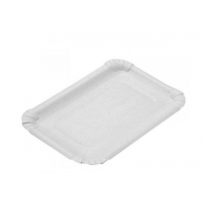 Тарелка одноразовая прямоугольная ламинированная картон Белое молоко 100 шт 110*170 мм 45346