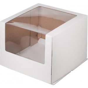 Короб картонный с окном белый гофрокартон 260*260*210 мм 020700