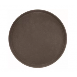 Поднос прорезиненный круглый 35 см коричневый Россия 1734-3