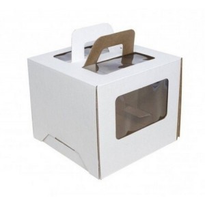 Короб картонный с прозрачным окном белый 220*220*160 мм 6015